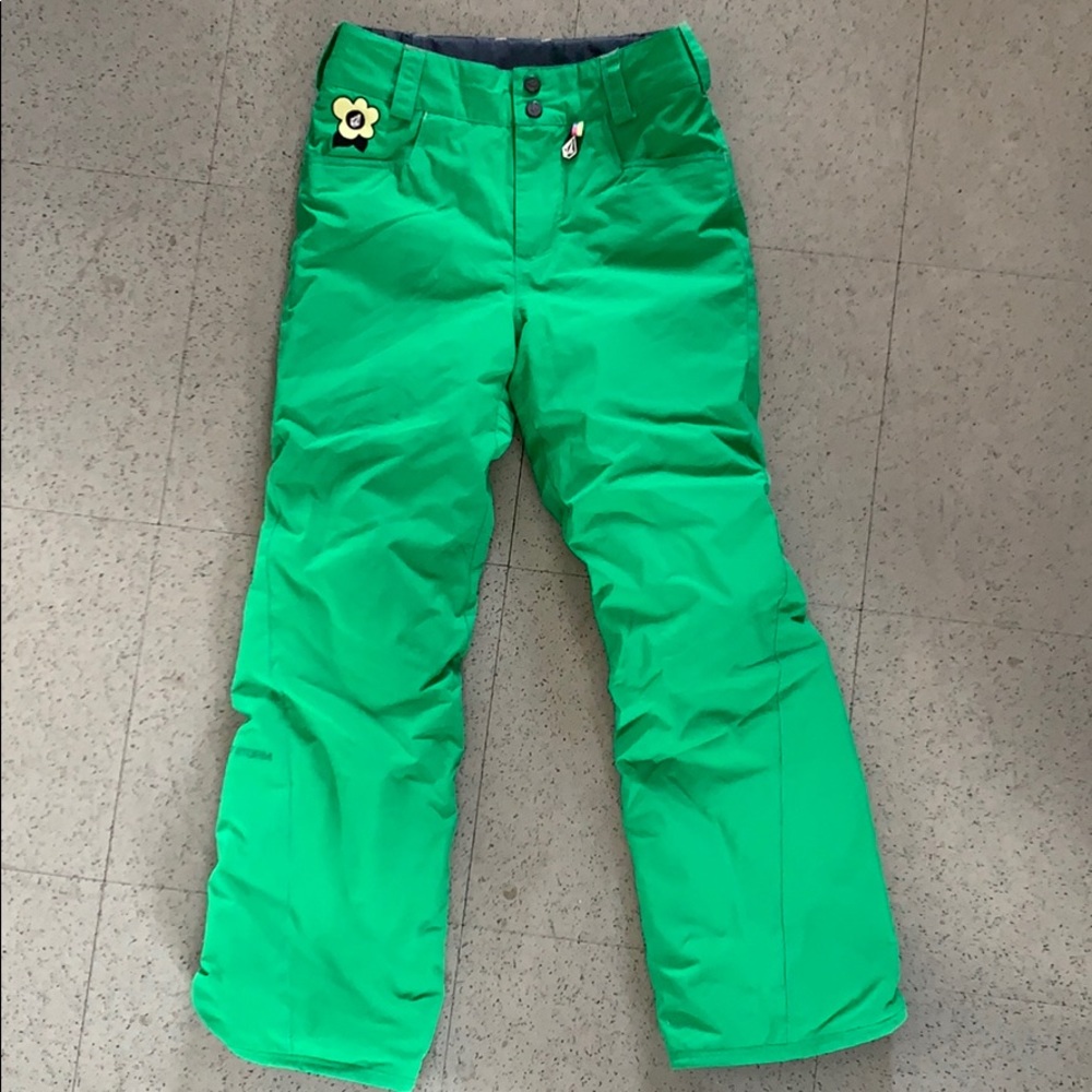 Volcom Snow pants green flower power